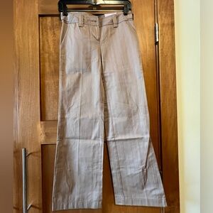 Ann Taylor Brown Pinstripe Lindsay Fit Pants 00P